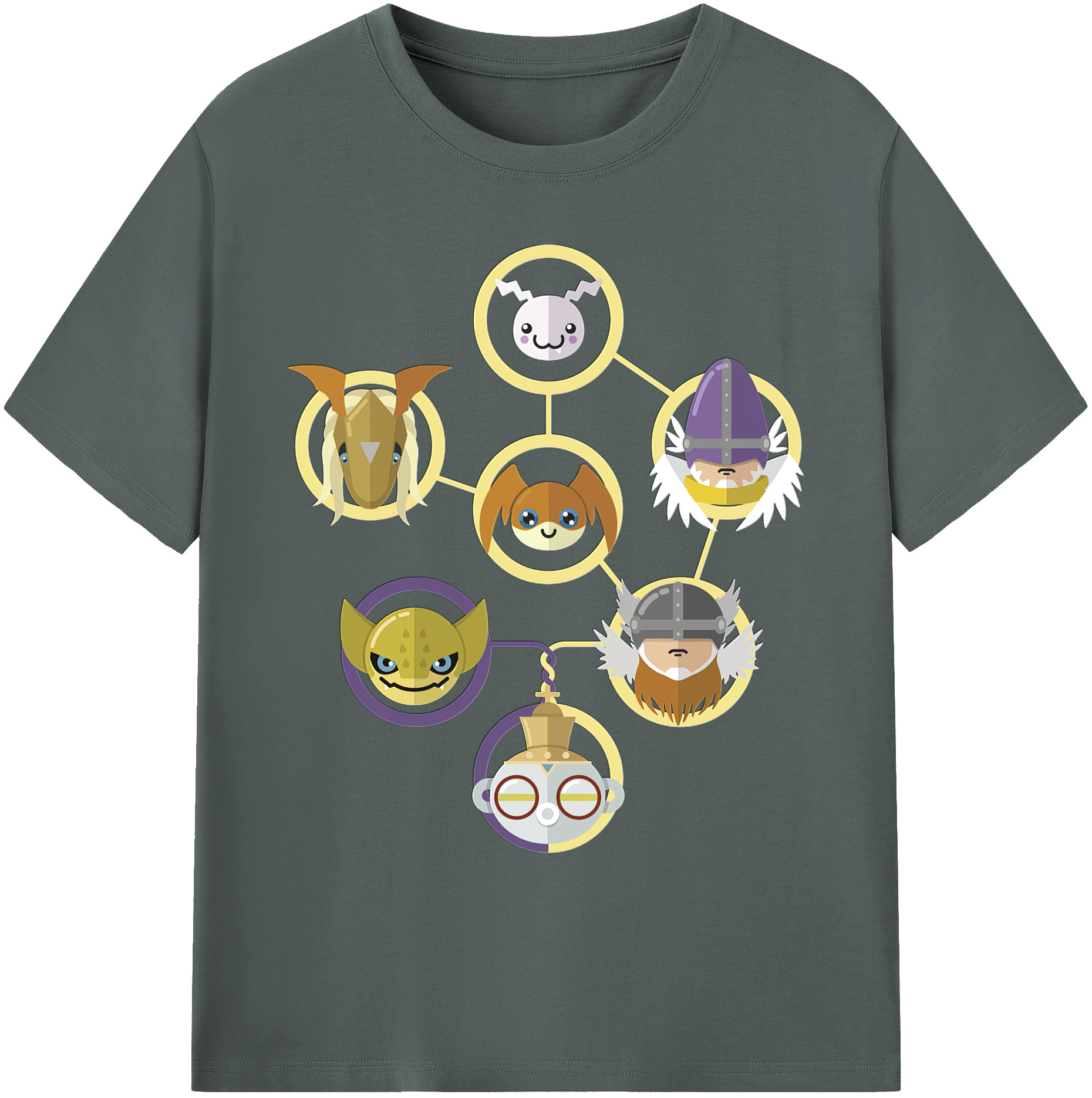 （画像用） Digimon デジタルモンスター/デジモン 綿100％ メンズ半袖Tシャツ｜肌触りやわらか＆通気性